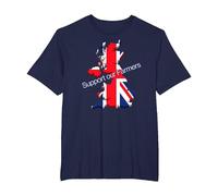 Support Our Farmers, Save British Agriculture T-Shirt, Men's Big and Tall, Navy Blue, 2X Tall