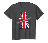 Support Our Farmers, Save British Agriculture T-Shirt, Youth, Dark Heather Grey, 4T