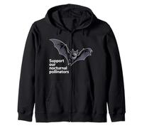 Support Our Nocturnal Pollinators Bats Nature - Zip Hoodie