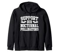 Support Our Nocturnal Pollinators Bats Nature - Zip Hoodie