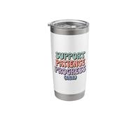 Support Patience Progress ABA Therapist Autism Awareness Stainless Steel Insulated Tumbler