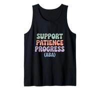 Support Patience Progress ABA Therapist Autism Awareness Tank Top