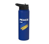 Support Peace in Ukraine Peace for The Ukrainian People Stainless Steel Insulated Water Bottle