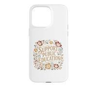 Support Public Education Cute Floral Teacher Red for Ed Case for iPhone 15 Pro Max