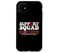Support Squad Blood Cancer Awareness Red Ribbon Women Men Case for iPhone 11