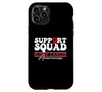 Support Squad Blood Cancer Awareness Red Ribbon Women Men Case for iPhone 11 Pro