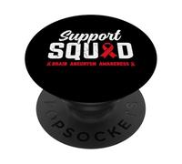 Support Squad Brain Aneurysm Awareness Burgundy Ribbon PopSockets Adhesive PopGrip