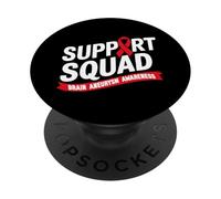 Support Squad Brain Aneurysm Awareness Burgundy Ribbon PopSockets Adhesive PopGrip