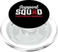 Support Squad Brain Aneurysm Awareness Burgundy Ribbon PopSockets PopGrip for MagSafe