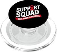 Support Squad Brain Aneurysm Awareness Burgundy Ribbon PopSockets PopGrip for MagSafe