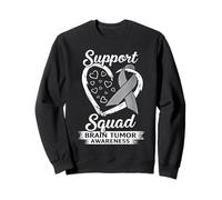 Support Squad Brain Tumor Awareness Grey Ribbon Sweatshirt