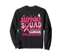 Support Squad Breast Cancer Awareness Pink Ribbon Groovy Sweatshirt