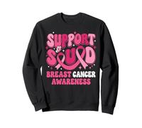 Support Squad Breast Cancer Awareness Pink Ribbon Groovy Sweatshirt