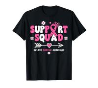 Support Squad Breast Cancer Awareness Pink Ribbon Groovy T-Shirt
