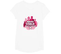Support Squad Breast Cancer: Squad Goals Beat Cancer T-Shirt, Girls, White, XS