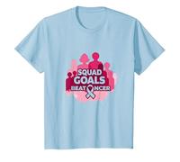 Support Squad Breast Cancer: Squad Goals Beat Cancer T-Shirt, Kids, Baby Blue, 6 Years