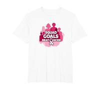 Support Squad Breast Cancer: Squad Goals Beat Cancer T-Shirt, Men's Big and Tall, White, 6X Tall