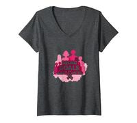 Support Squad Breast Cancer: Squad Goals Beat Cancer V-Neck T-Shirt, Women, Dark Heather Grey, XXL