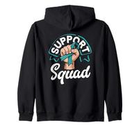 Support Squad Cervical Cancer Awareness Fighter Fist Zip Hoodie