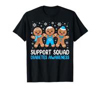 Support Squad Diabetes Awareness Gingerbread Christmas T-Shirt