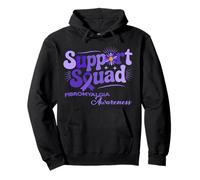 Support Squad Fibromyalgia Awareness Ribbon Purple Warrior Pullover Hoodie