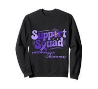 Support Squad Fibromyalgia Awareness Ribbon Purple Warrior Sweatshirt