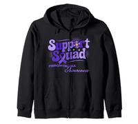 Support Squad Fibromyalgia Awareness Ribbon Purple Warrior Zip Hoodie