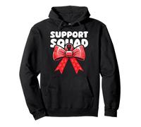 Support Squad Heart Disease Awareness Ribbon Bow Pullover Hoodie