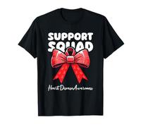 Support Squad Heart Disease Awareness Ribbon Bow T-Shirt