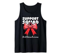 Support Squad Heart Disease Awareness Ribbon Bow Tank Top