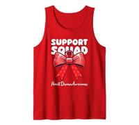 Support Squad Heart Disease Awareness Ribbon Bow Tank Top