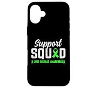 Support Squad Lyme Disease Awareness Green Ribbon Fighter Case for iPhone 16 Plus