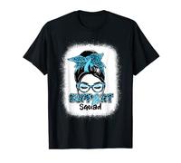 Support Squad Messy Bun Blue Ribbon Prostate Cancer T-Shirt