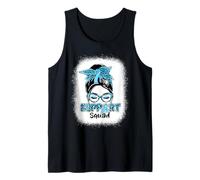 Support Squad Messy Bun Blue Ribbon Prostate Cancer Tank Top