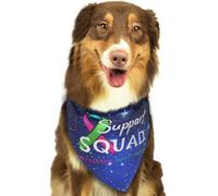 Support Squad Metastatic Breast Cancer Awareness Pink & Teal Ribbon Soft Dog Bandana Scarf Triangle Kerchief Pet Accessories for Dogs & Cats56