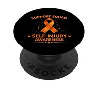 Support Squad Self Injury Awareness Orange Ribbon PopSockets Adhesive PopGrip