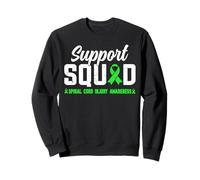Support Squad Spinal Cord Injury Awareness Ribbon Green Lime Sweatshirt