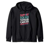 Support Squad Thyroid Cancer Awareness Ribbon Zip Hoodie
