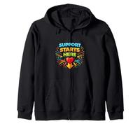 Support Starts Here Kindness Unity Concept Zip Hoodie