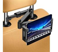 Support Tablet for Car, Car Headrest Tablet Holder Adjustable, 360° Rotating Backseat Mount for Kids, Tablet or Mobile Phone Holder Extendable from 5.5 to 10 Inches with Non-Slip Silicone Pads