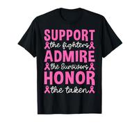 Support The Fighters Admire Survivors Breast Cancer Warrior T-Shirt