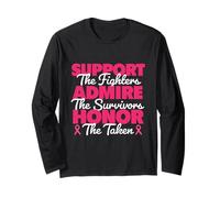 Support The Fighters Admire The Survivors - Breast Cancer Long Sleeve T-Shirt