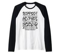 Support The Fighters Black White Vascular Ehlers Danlos Raglan Baseball Tee