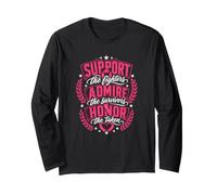 Support The Fighters Breast Cancer Survivors Pink Ribbon Long Sleeve T-Shirt
