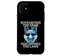 Support The Paws That Enforce The Laws Blue Line K9 Police Case for iPhone 11