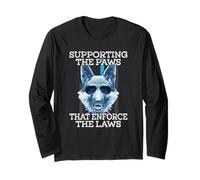 Support The Paws that Enforce The Laws Blue Line K9 Police Long Sleeve T-Shirt