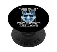 Support The Paws That Enforce The Laws Blue Line K9 Police PopSockets Adhesive PopGrip