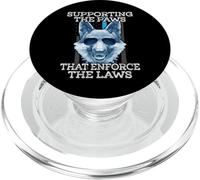 Support The Paws That Enforce The Laws Blue Line K9 Police PopSockets PopGrip for MagSafe