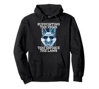 Support The Paws That Enforce The Laws Blue Line K9 Police Pullover Hoodie