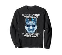 Support The Paws That Enforce The Laws Blue Line K9 Police Sweatshirt